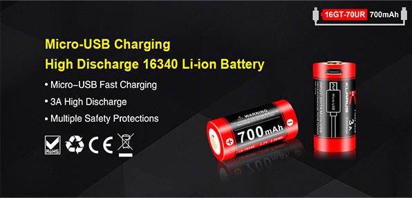 Produktbild Klarus 16GT-70UR, 700mAh (1 Stk., 700 mAh)