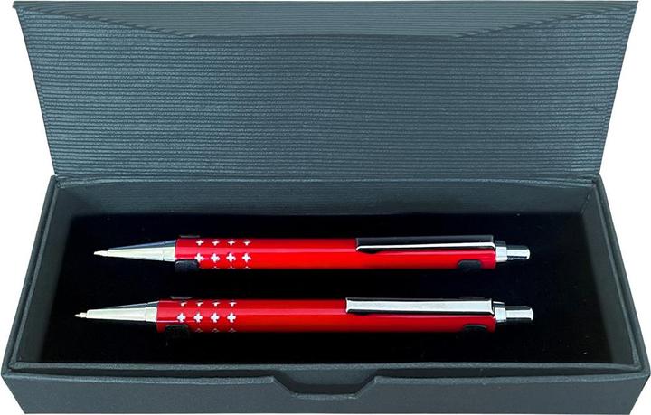 Produktbild Casativo Schreibset Kugelschreiber und Druckminenbleistift aus Metall in Box (Schweizer Design, Weiss, 1 x)