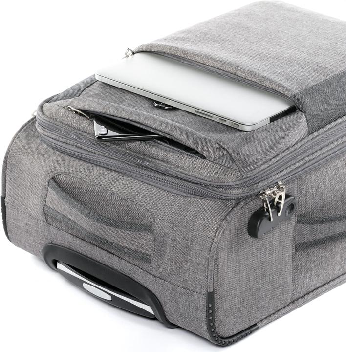 Actual product image Fergé Suitcase Set Soft Shell 3 pieces Grey and Dark Grey (110 l, L (90 - 115l))