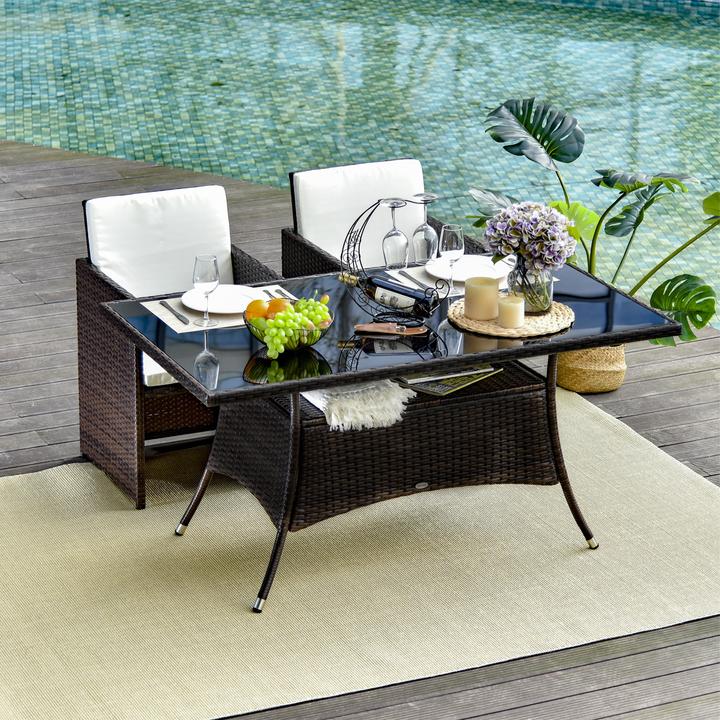Produktbild Outsunny Gartentisch mit zusätzlichem Stauraum (85 cm)