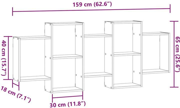 Image du produit VidaXL Étagère murale (159 x 18 x 65 cm)