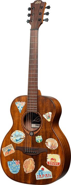Actual product image Lâg Guitars TRAVEL-GTE Travel Globe Trotter Electro (Western guitar, Mahogany Khaya, Solid spruce)