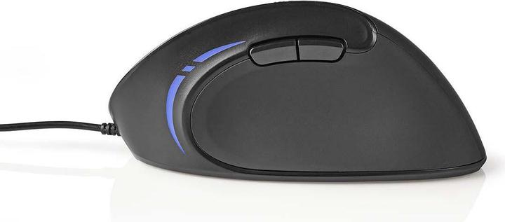 Produktbild Nedis Ergonomische Maus mit Kabel - Rechtshändig - 6 Tasten - 3200 DPI - 1,8 m Kabel - Schwarz (Kabelgebunden)