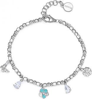 Rosato Gaia RZGA19 Sparkling Silver Beaded Charm Bracelet