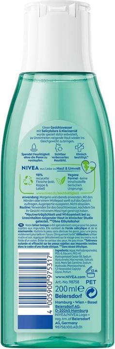 Actual product image NIVEA Derma Skin Clear Facial Toner (Face toner, 200 ml)