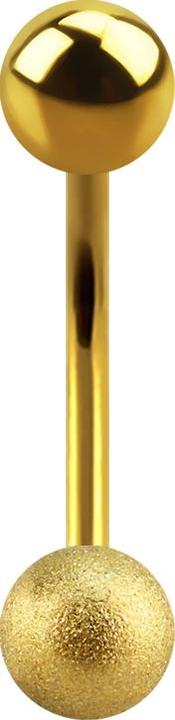 Star Piercing Micro Banane vergoldet mit Kugel gesprenkelt (ohne Messing, Chirurgenstahl 316L)