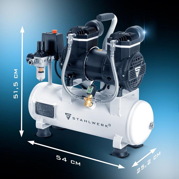 Actual product image Stahlwerk Compressor 10 bar 2.1 hp 1.6 kW 210 l/min 10 l air compressor (10 bar, 10 l)