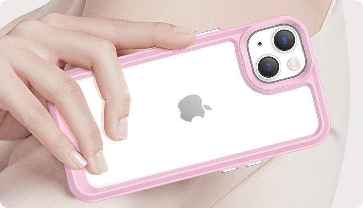 Productafbeelding Hurtel Outer Space Case iPhone 14 Plus harde hoes met gel frame roze (Apple iPhone 14 Plus)
