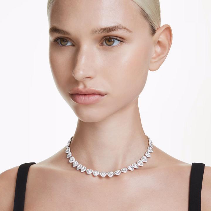 Immagine prodotto Swarovski x Ariana Grande Tennis Halskette Verschiedene Schliffe Herz Weiss Rhodiniert (Metallo Swarovski)