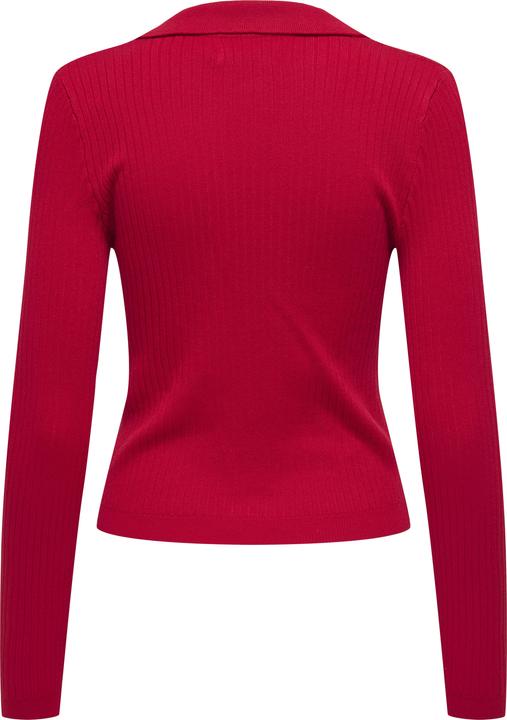 Produktbild Only Normal geschnitten Polokragen Gerippte Ärmelbündchen Gestricktes Poloshirt Strickpullover (L)