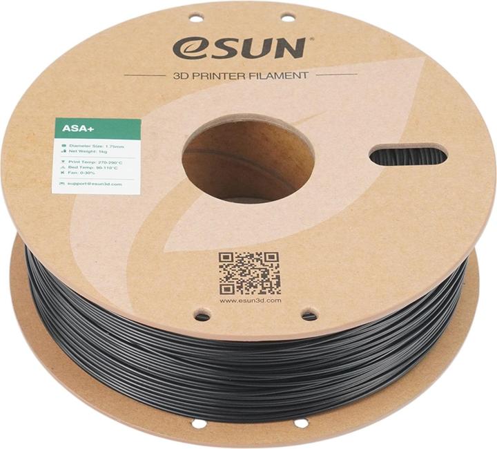 Immagine prodotto eSUN ASA+ 1,75mm BLACK 1kg (ASA, 1.75 mm, 1000 g, Nero)