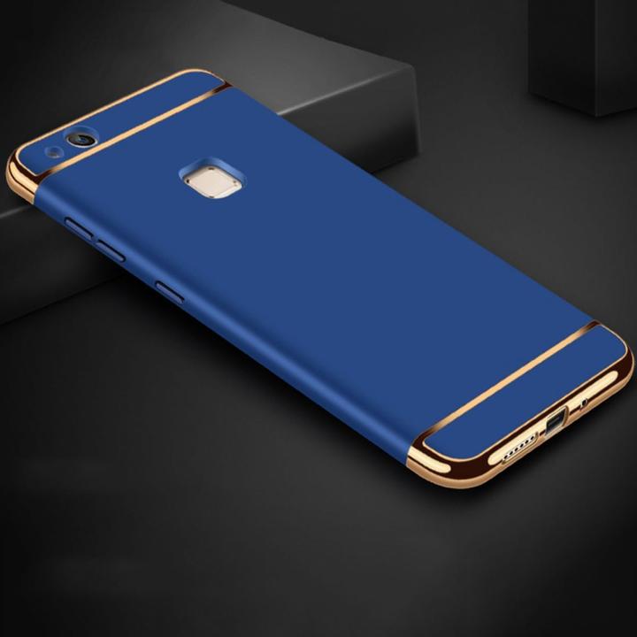 Actual product image König Design Mobile Cover Protective Case for Huawei P9 Lite Bumper 3 in 1 Cover Chrome Case Blue (Huawei P9 Lite)