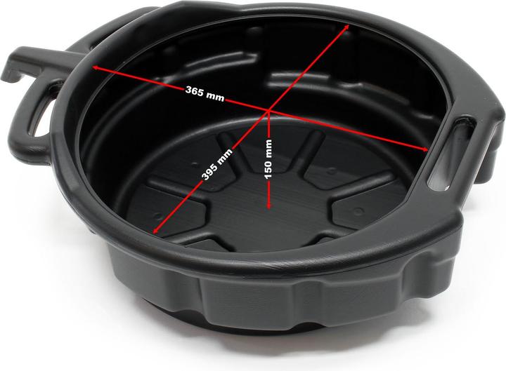 Produktbild Wiltec Ölauffangwanne 15l Ø 45cm Ausgiesser Ölwanne Ölwechsel Ölauffangbehälter Motoröl