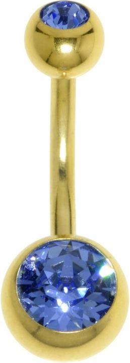 Bijouteria Bauchpiercing (Chirurgenstahl 316L, Premium Kristall, PVD Beschichtung (goldfarbig))