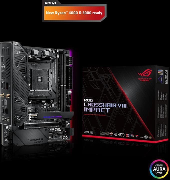 Actual product image ASUS ROG Crosshair VIII Impact (AM4, AMD X570, Mini-DTX)