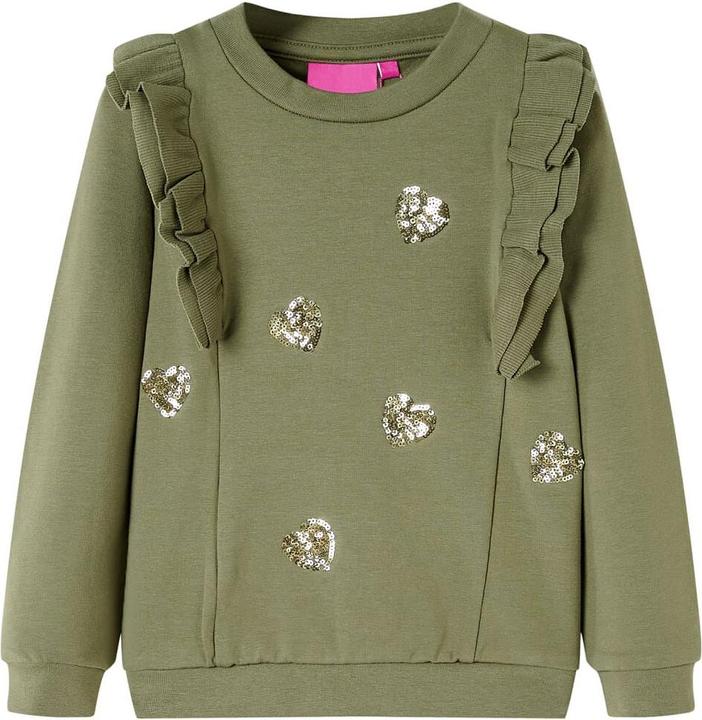 VidaXL Kinder-Sweatshirt Khaki 128,Material: 95 % Baumwolle. 5 (128)