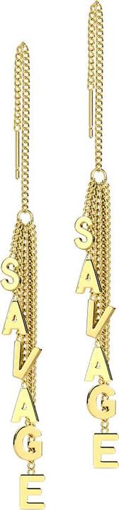 Star Piercing Ohrstecker vergoldet freifallende Kette Buchstabenbaum Savage (ohne Messing, Chirurgenstahl 316L)