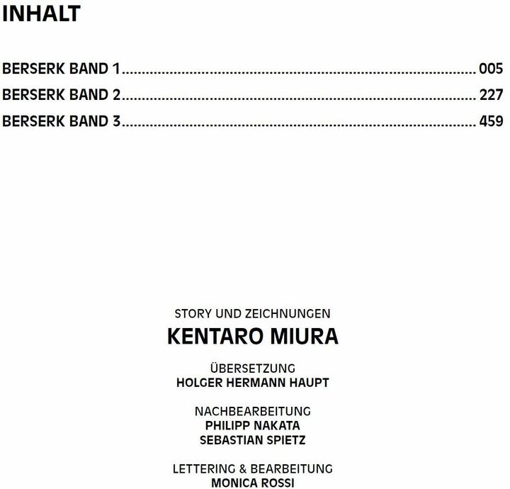 Nährwerte und Zutaten Panini Berserk Master Edition 01 (Deutsch, Kentaro Miura, Holger Hermann Haupt, 2025)