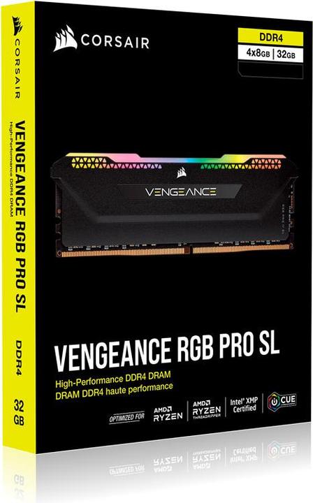 Produktbild Corsair Vengeance RGB Pro SL (4 x 8GB, 3200 MHz, DDR4-RAM, DIMM)
