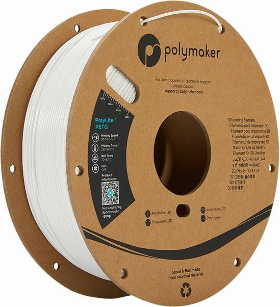 Immagine prodotto Polymaker - PolyMax PETG - White - 1.75mm (PETG, 1.75 mm, 750 g, Bianco)