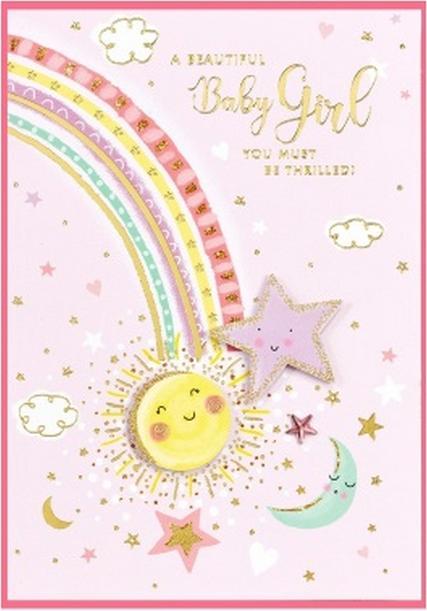 Produktbild Simon Elvin Grusskarte A Beautiful Baby Girl Isabal Garden Geburtstag 6erPack Karton (6 Stk.)