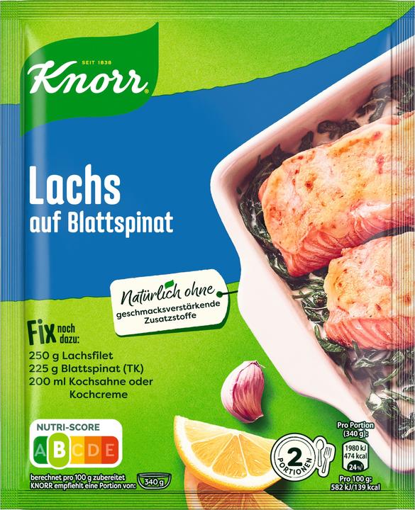 Produktbild Knorr Fix Lachs auf Blattspinat (28 g)