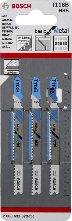 Image du produit Bosch Professional Zubehör Stichsägeblatt T 118 B Basic for Metal