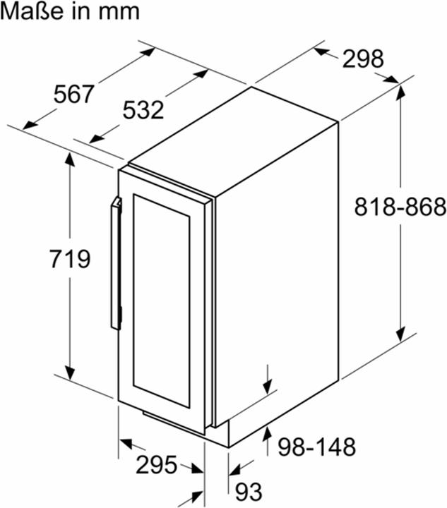 Immagine prodotto Neff KU9202HF0 Frigorifero da banco per vini, larghezza 30 cm