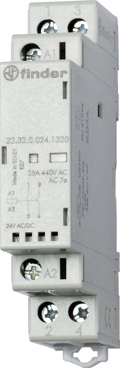 Actual product image Finder Modular contactor 2NO 25A 12V ac/dc