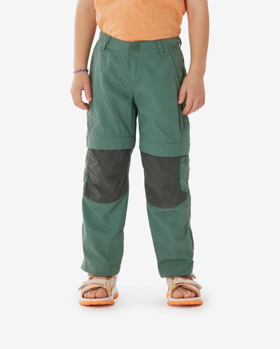 Quechua Kids’ convertible hiking trousers, 2-6 years, MH500 - Green