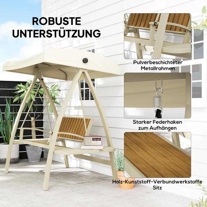 Actual product image Outsunny Hollywoodschaukel Metall, Kunststoff Beige