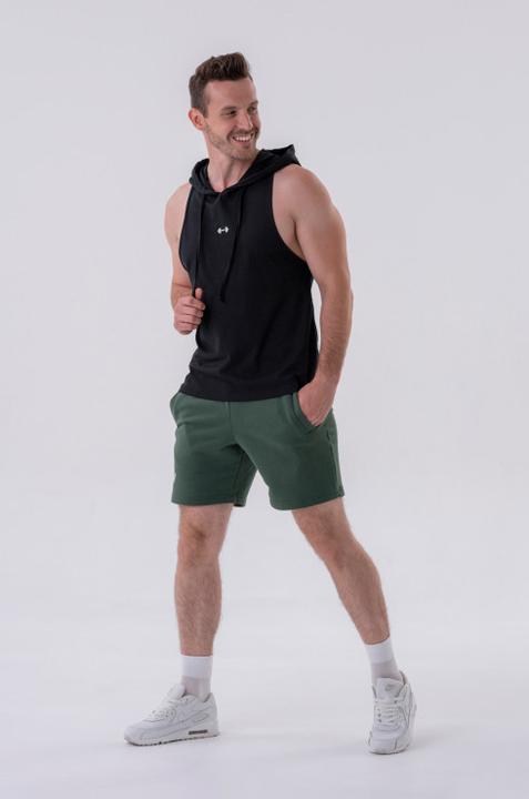 Actual product image Nebbia Fitness Tank top with a hoodie 323 black (XL)