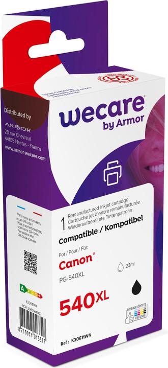 Wecare Tinta XL ricostruita in nero PG-540XLB zu Canon PIXMA MG2150 23ml (FC)
