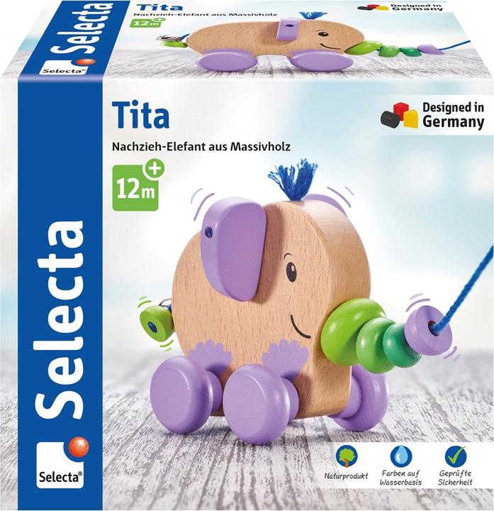 Actual product image Selecta Spielzeug Pull-along elephant Tita 14cm