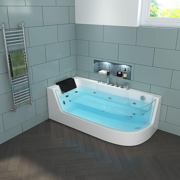 Produktbild Home Deluxe Whirlpool Badewanne INFINITY (rechts) Farblichttherapie - 170x80cm (80 cm, 170 cm)