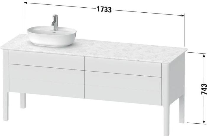 Image du produit Duravit Meuble sous-lavabo LUV 743x1783x570mm Be gauche blanc satiné