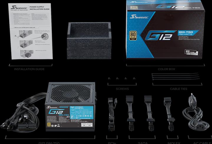 Actual product image Seasonic G12 GM-750 (750 W)