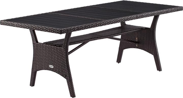 Produktbild Casaria Polyrattan Gartentisch WPC (190 cm)