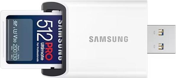 Produktbild Samsung PRO Ultimate mit USB-Cardreader (512 GB, SDXC, U3, UHS-I)