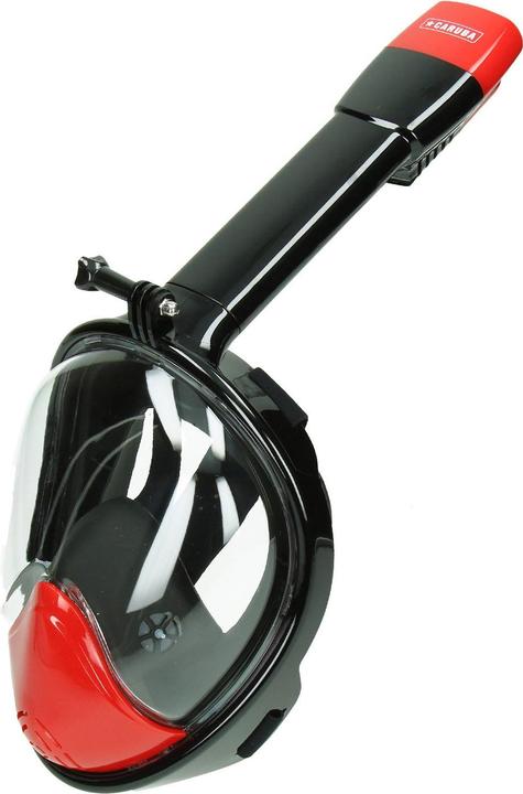 Produktbild Caruba Full Face Snorkel Masker Pro Extra Lang + Action Cam Mount (Zwart + Rood S/M)