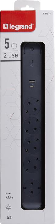 Produktbild Legrand Drehbare Steckdosenleiste, 5-fach Steckdose (5 x, CEE7, 1.50 m)