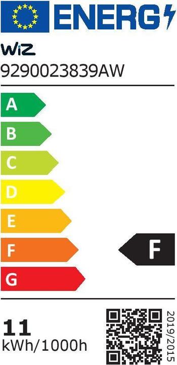 Energie-Label WiZ Lampe 75W E27 Globeform (E27, 11 W, 1055 lm, 1 x, F)