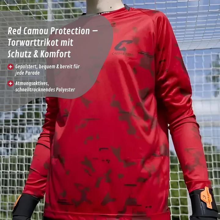 Actual product image Catch & Keep Trikot Red Camou Protection Torwarttrikot Gr. 140 Fussball Shirt (140)