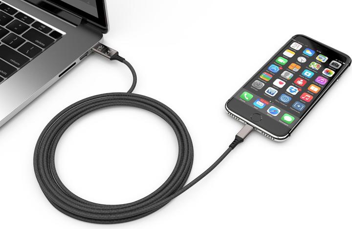 Produktbild Smrter Speedy USB Ladekabel auf Lightning (1m), schwarz ( SPEEDY L BK) (1 m, USB 3.0)