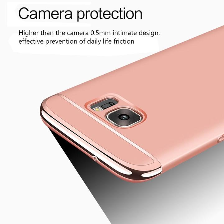 Produktbild König Design Handy Hülle Schutz Case für Samsung Galaxy S6 Edge Bumper 3 in 1 Cover Gold Neu (Samsung Galaxy S6 Edge)