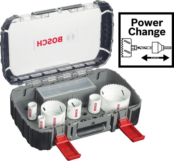 Produktbild Bosch Professional Zubehör 9-teiliges Elektriker-Set, 4 Lochsägen Progressor for Wood&Metal (19 mm, 25 mm, 38 mm, 44 mm, 83 mm, 68 mm)