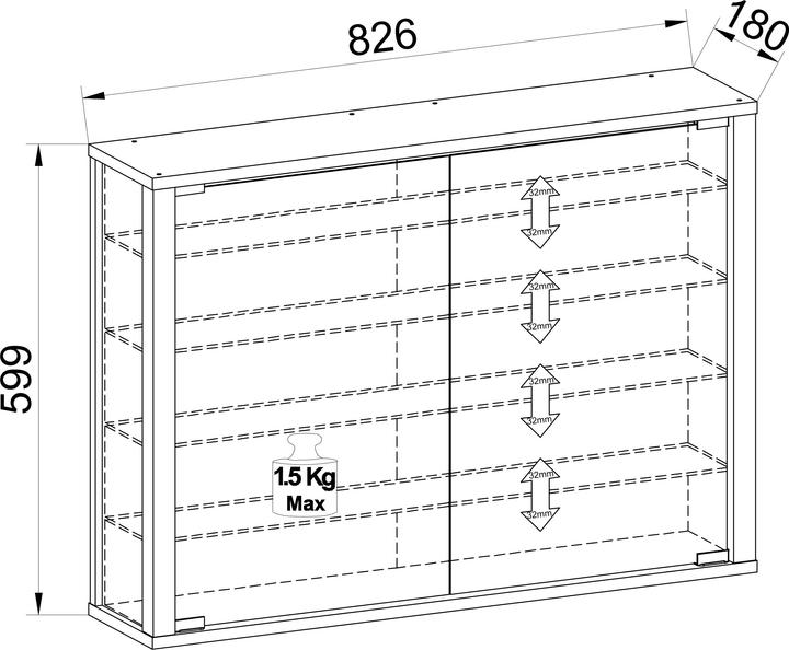 Produktbild VCM Vitrosa (83 x 18 x 60 cm)