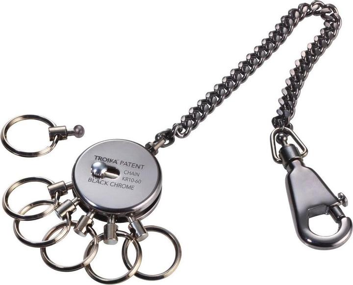 Immagine prodotto Troika Portachiavi PATENT CHAIN con catena, rotondo, grigio lucido