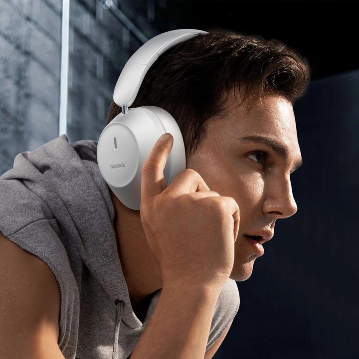 Actual product image Baseus Boss 30 Max Wireless Headphones (white) (NC, 50 h, Wireless)