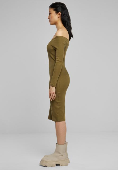 Actual product image Urban Classics Ladies Off Shoulder Longsleeve Rib Dress - 126821 (XL)